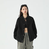Unisex Jacket Vintage Baseball Jacket Men Baggy Coat